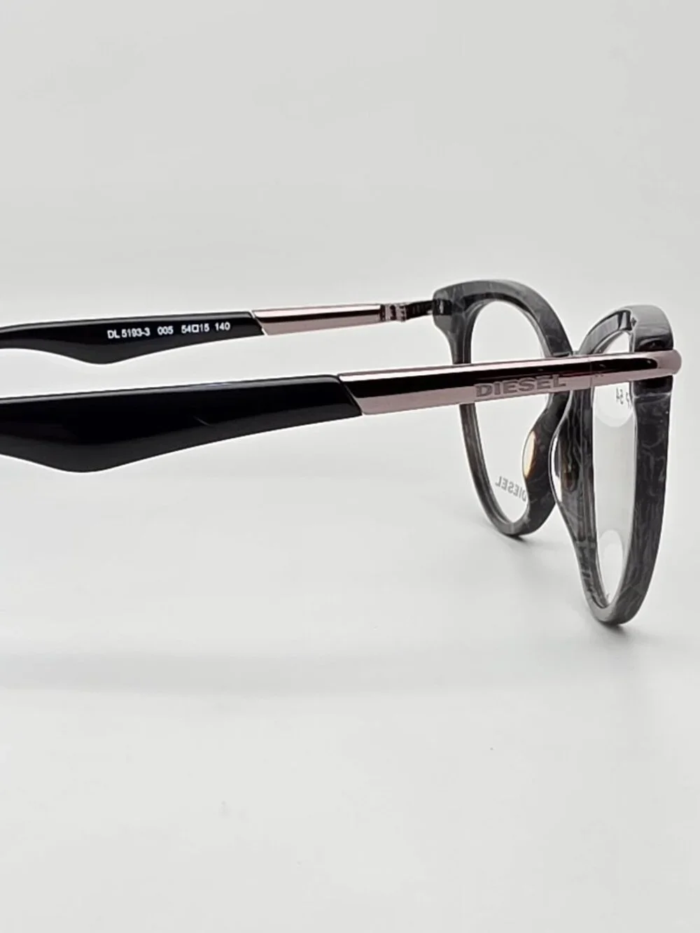 Diesel DL5193-3 005 Black Marble Cat Eye Eyeglasses Frame 54-15-140